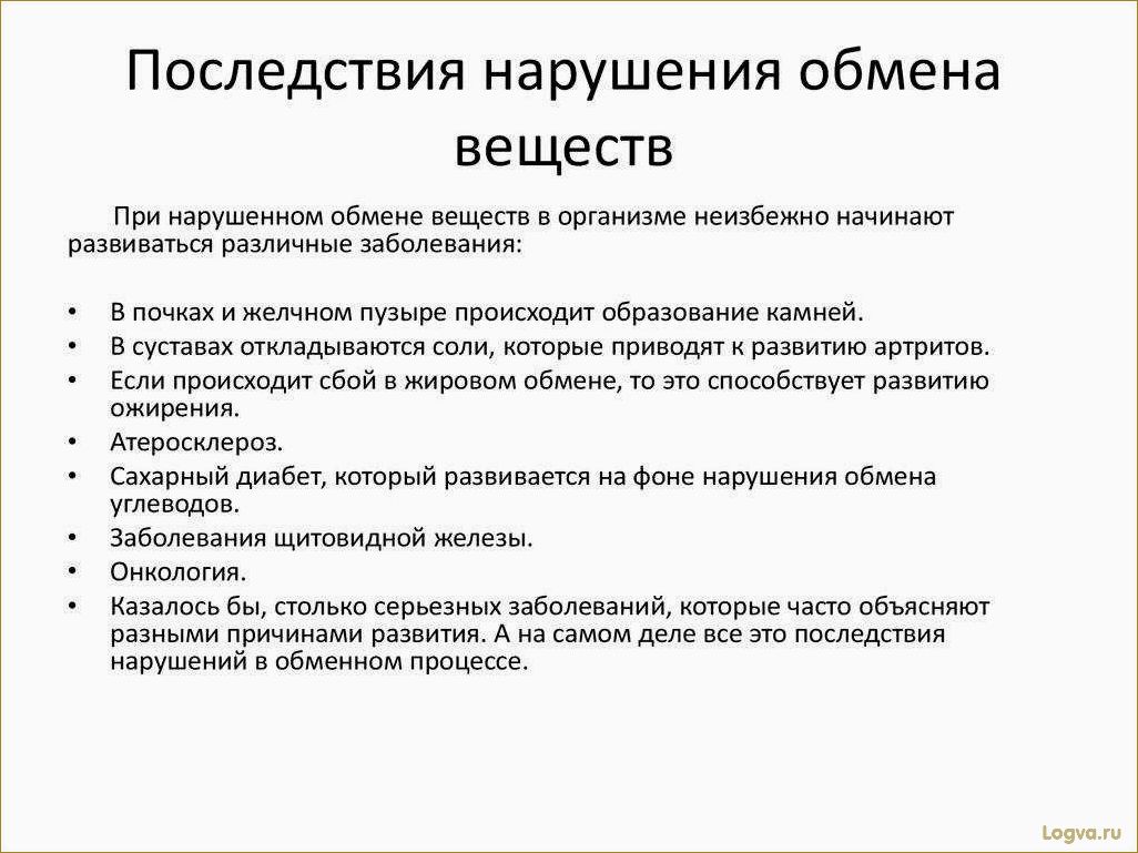 Симптомы нарушения обмена веществ