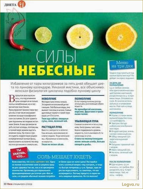 (лунная, диета, женщин, лунному, календарю) Лунная диета для женщин: диета по лунному календарю 2010 и диета по фазам луны